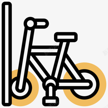 自行车停车场公共服务30黄影图标图标