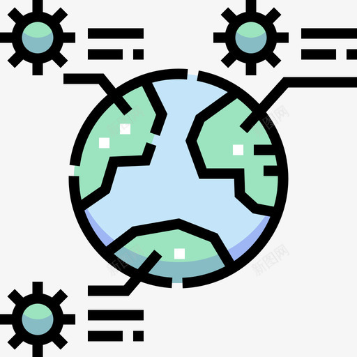 大流行冠状病毒10型线状颜色图标svg_新图网 https://ixintu.com 冠状 流行 病毒 线状 颜色