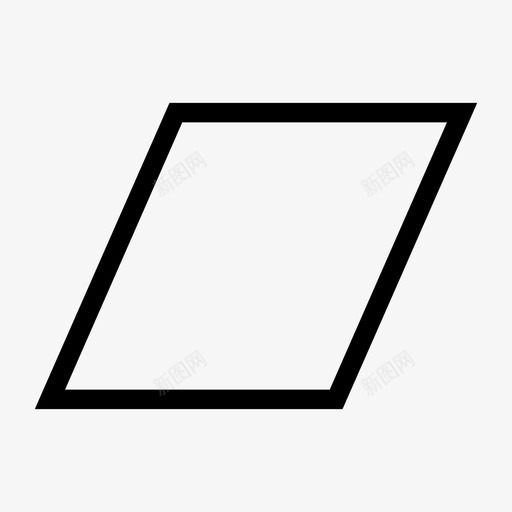 平行四边形图形形状图标svg_新图网 https://ixintu.com 几何 图形 平行四边形 形状
