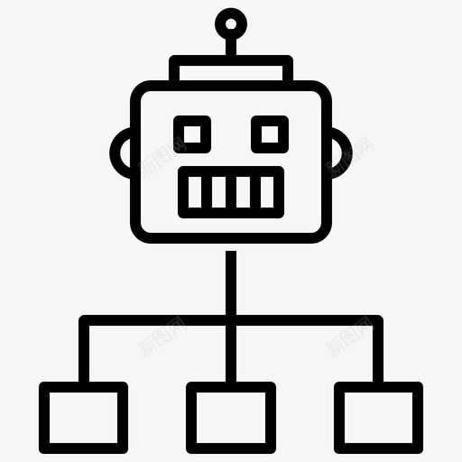 流程自动机器图标svg_新图网 https://ixintu.com 技术 机器 机器人 流程 自动