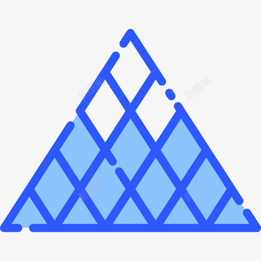卢浮宫金字塔31号地标蓝色图标svg_新图网 https://ixintu.com 31号 卢浮宫 地标 蓝色 金字塔