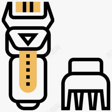 电动剃须刀美容105黄影图标图标