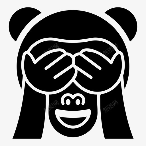 眼睛蒙着猴子表情符号情感图标svg_新图网 https://ixintu.com 图标 情感 猴子 眼睛 符号 蒙着 表情