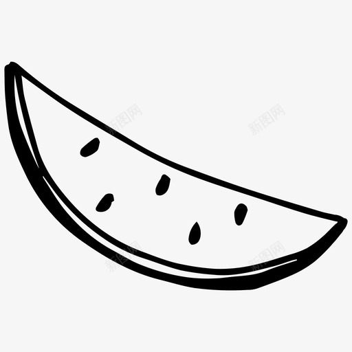 西瓜浆果食物图标svg_新图网 https://ixintu.com 水果 浆果 素描 西瓜 食物 黑白西瓜
