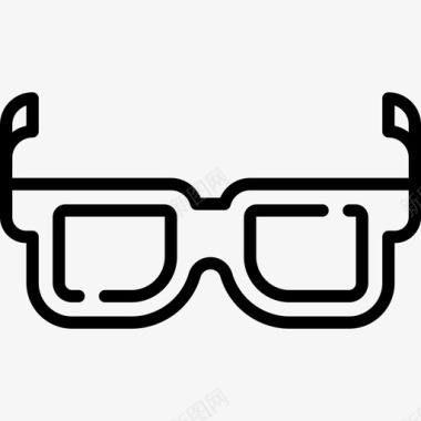 3d眼镜娱乐65线性图标图标
