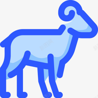 公羊野生动物8蓝色图标图标