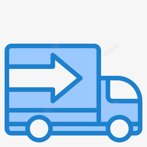 送货车网上购物12蓝色图标svg_新图网 https://ixintu.com 网上购物 蓝色 货车 送货
