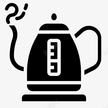 锅炉咖啡机固体图标图标