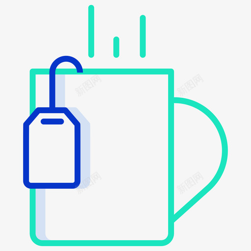 茶包咖啡图标3轮廓颜色svg_新图网 https://ixintu.com 咖啡 图标 茶包 轮廓 颜色