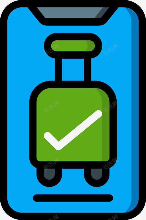 移动式行李4线性颜色图标svg_新图网 https://ixintu.com 移动式 线性 行李 颜色