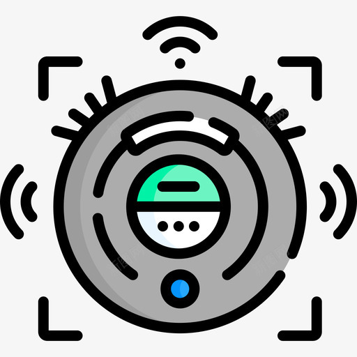 机器人真空101技术线性颜色图标svg_新图网 https://ixintu.com 技术 机器人 真空 线性 颜色
