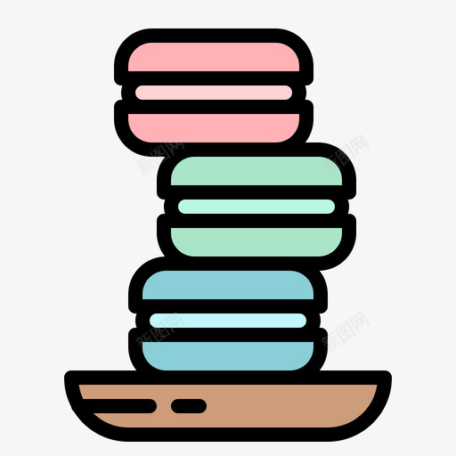 MacaronAugustBakery4线性颜色图标svg_新图网 https://ixintu.com August Bakery Macaron 线性 颜色