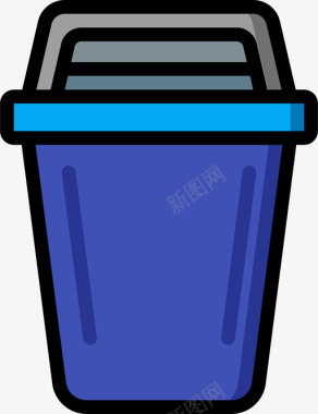 垃圾箱垃圾桶7线性颜色图标图标