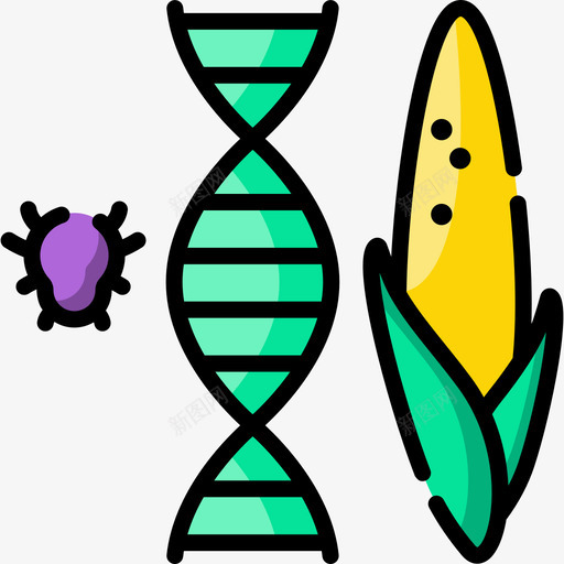 转基因食品生物工程37线性颜色图标svg_新图网 https://ixintu.com 生物工程 线性 转基因 颜色 食品