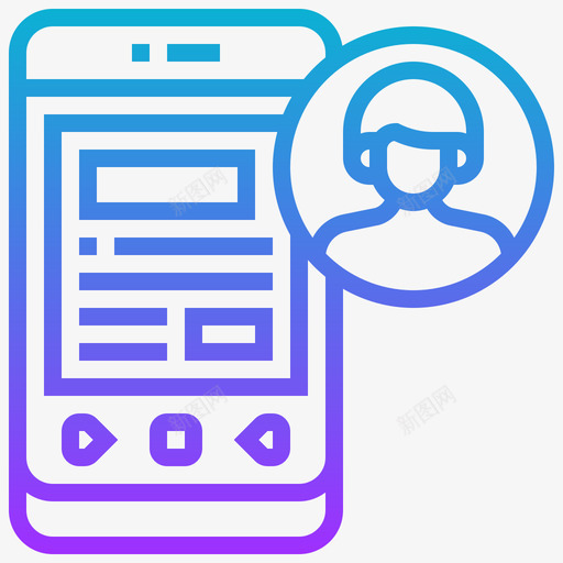 联系人移动应用29渐变图标svg_新图网 https://ixintu.com 应用 渐变 移动 联系人