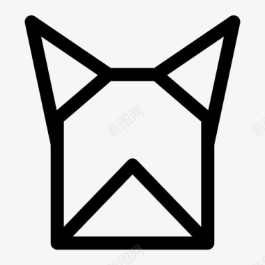 折纸波士顿动物折纸动物图标图标