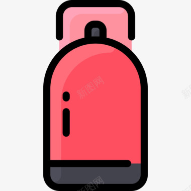 气瓶厨房144线性颜色图标图标