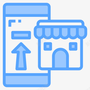 网上购物电子商务135蓝色图标图标