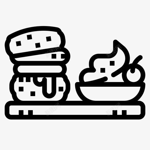 SconeAugustBakery1线性图标svg_新图网 https://ixintu.com August Bakery Scone 线性