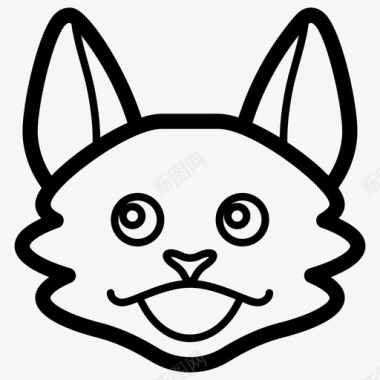 狐狸脸表情符号情感图标图标
