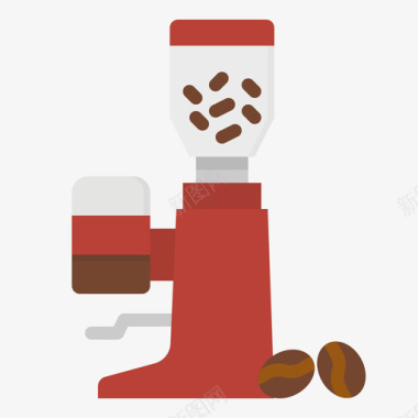 咖啡研磨机咖啡机3扁平图标图标