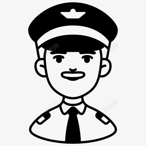 飞行员头像男性职业图标svg_新图网 https://ixintu.com 人物 头像 男性 职业 雕文 飞行员