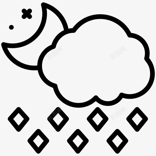 冻雨多云天气雨夹雪图标svg_新图网 https://ixintu.com 冻雨 图标 多云 天气 线图 降雪 雨夹雪