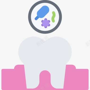细菌牙医55扁平图标图标