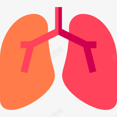 肺健康106平坦图标图标