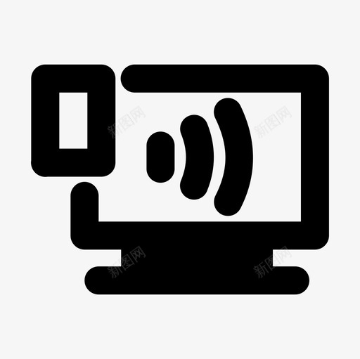 设备连接显示器电话图标svg_新图网 https://ixintu.com 屏幕 显示器 电话 设备 连接