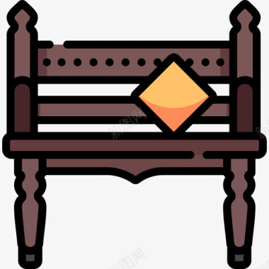 长凳家具51线性颜色图标图标