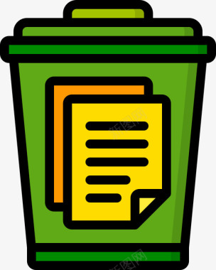 回收站垃圾桶7线性颜色图标图标