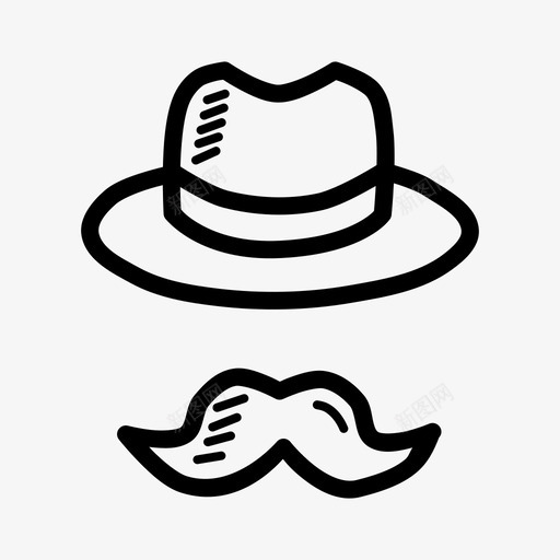 帽檐时尚帽子图标svg_新图网 https://ixintu.com 帽子 帽檐 时尚 时髦 涂鸦 父亲节 胡子 风格