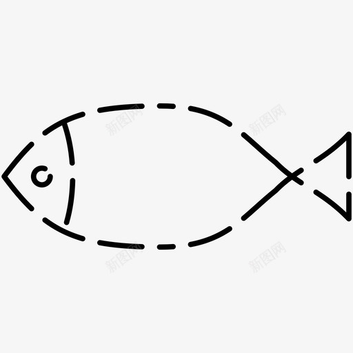 鱼食物2虚线图标svg_新图网 https://ixintu.com 图标 虚线 食物