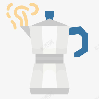 莫卡壶咖啡壶3扁平图标图标