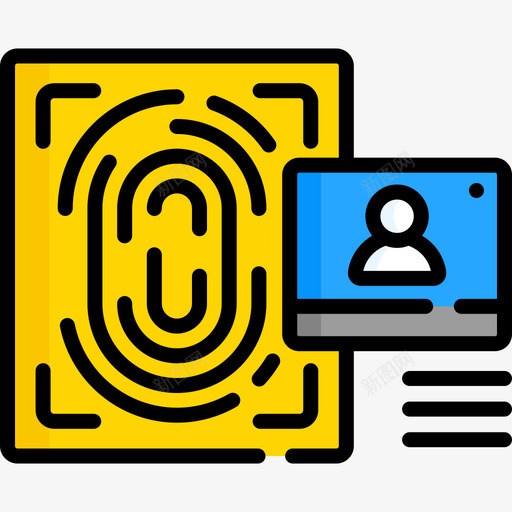 指纹技术101线颜色图标svg_新图网 https://ixintu.com 技术 指纹 颜色