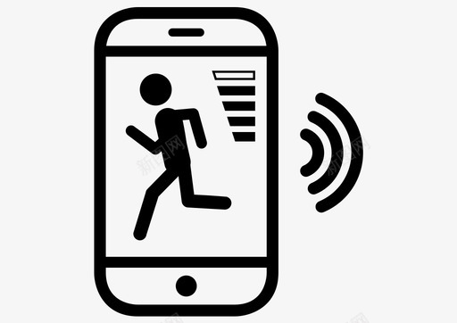 跑步移动应用程序数字健康跑步图标图标
