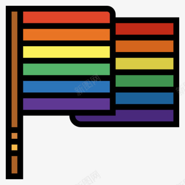 标志lgbt4线性颜色图标图标