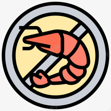 虾过敏3线颜色图标图标