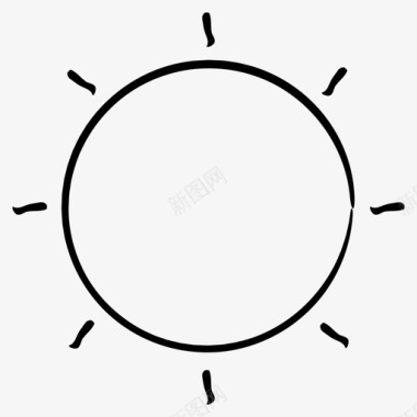 太阳天气手绘图标图标