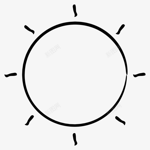太阳天气手绘图标svg_新图网 https://ixintu.com 图标 天气 太阳 手绘