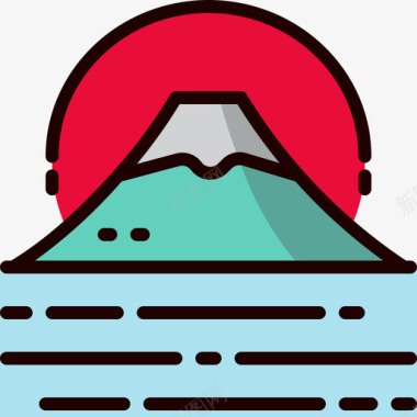 富士日本89线性颜色图标图标