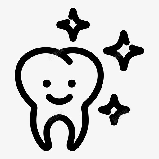 牙齿美白牙齿牙医图标svg_新图网 https://ixintu.com 健康 牙医 牙齿 美白 闪亮