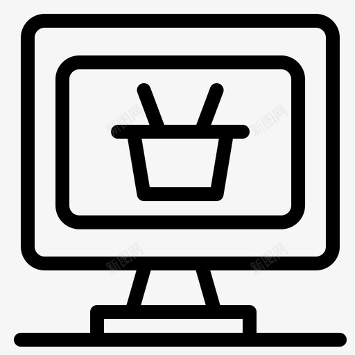 监控商务购物车图标svg_新图网 https://ixintu.com 商务 在线调查 电脑 监控 购物车