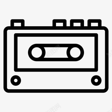 盒式磁带音乐和声音9线性图标图标