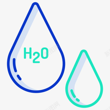 H2o科学技术5轮廓颜色图标图标