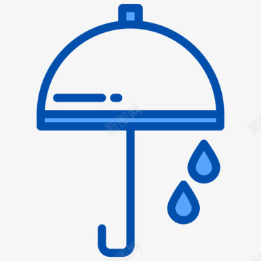 雨伞假期20蓝色图标图标