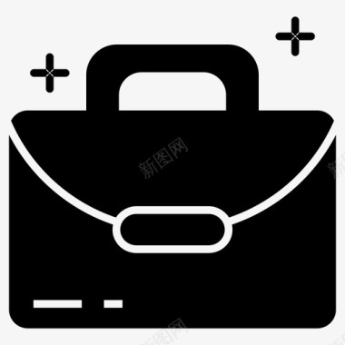 公文包手提箱办公元素字形图标图标
