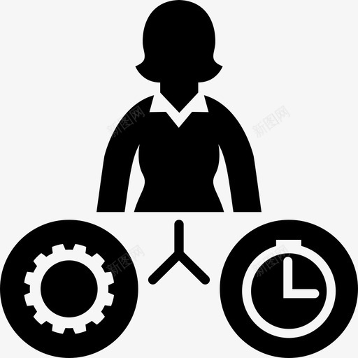 工作与时间商业女性装备图标svg_新图网 https://ixintu.com 主管 商业 女性 工作 时间 装备