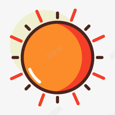太阳天气278线性颜色图标图标
